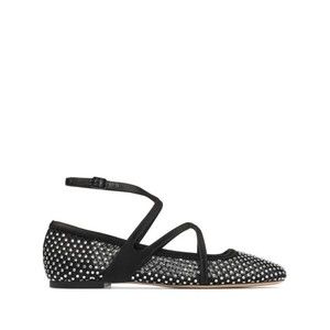 Jimmy Choo Crystal-Embellished Black Flat Shoes - NWT